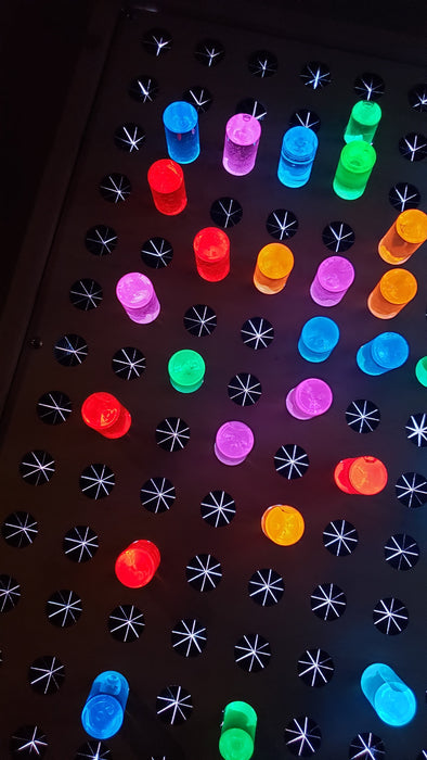 Sensory Crafters Wall-Mount Bright Light Peg Board | Giant Colored Light Pegs 28"x20" | Fun for Kids & Adults (210 Diy pegs)