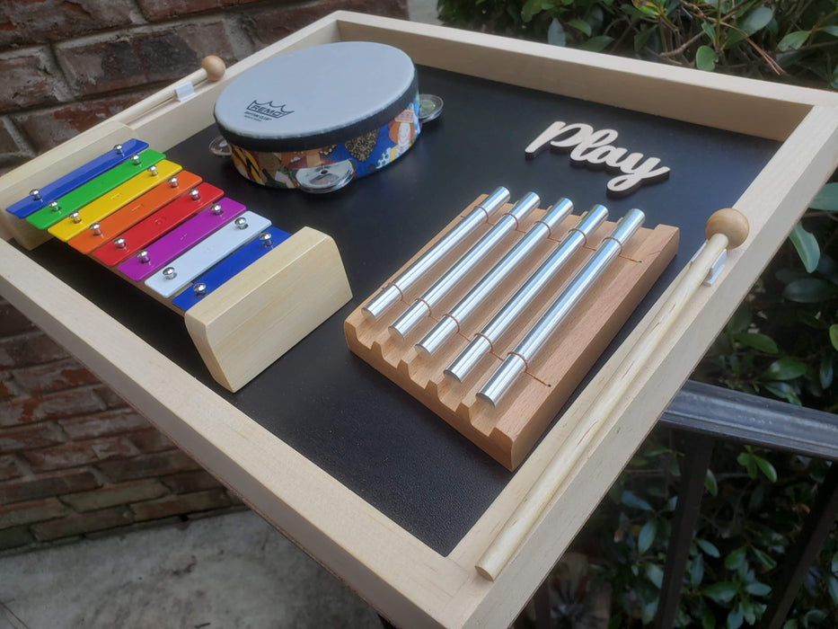 Percussion Musical Sensory Board - Tamborine, Chime, Xylophone