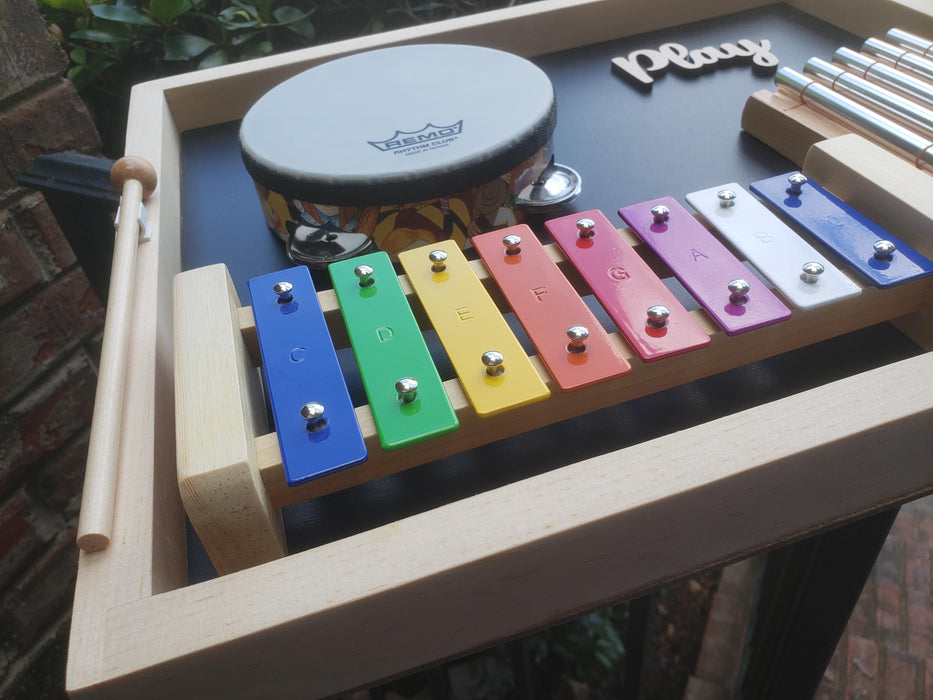 Percussion Musical Sensory Board - Tamborine, Chime, Xylophone