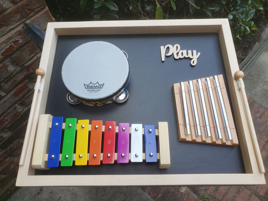 Percussion Musical Sensory Board - Tamborine, Chime, Xylophone