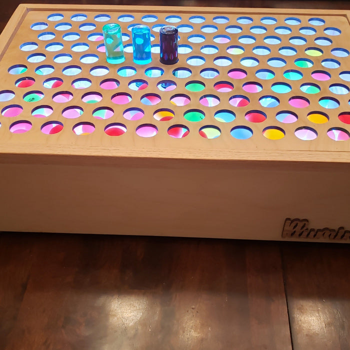 Light Table with Giant Colored Pegs and Glowing Balls -LED Light Table - Giant Lite bright, Giant Light Bright, Sand Tray- Sensory Table