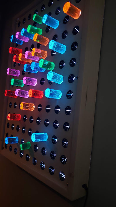 Sensory Crafters Wall-Mount Bright Light Peg Board | Giant Colored Light Pegs 28"x20" | Fun for Kids & Adults (210 Diy pegs)