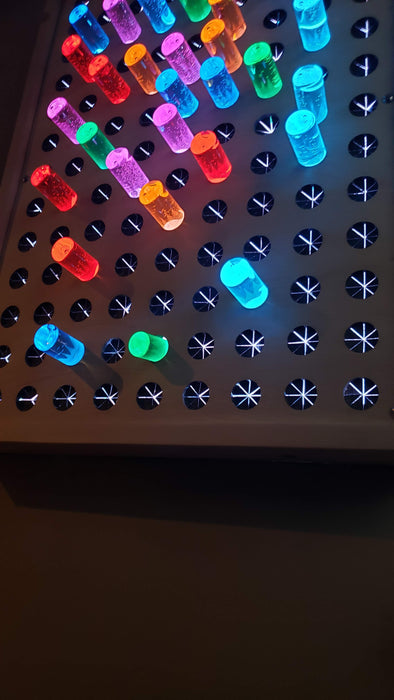 Sensory Crafters Wall-Mount Bright Light Peg Board | Giant Colored Light Pegs 28"x20" | Fun for Kids & Adults (210 Diy pegs)