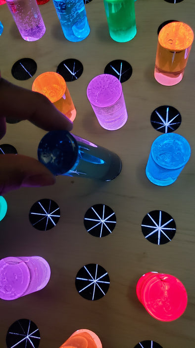 Sensory Crafters Wall-Mount Bright Light Peg Board | Giant Colored Light Pegs 28"x20" | Fun for Kids & Adults (210 Diy pegs)