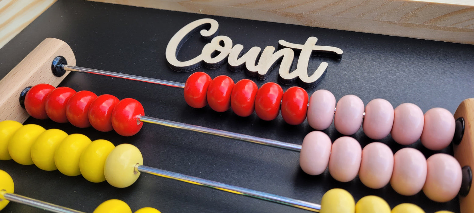 Count - Colorful Abacus Sensory Board