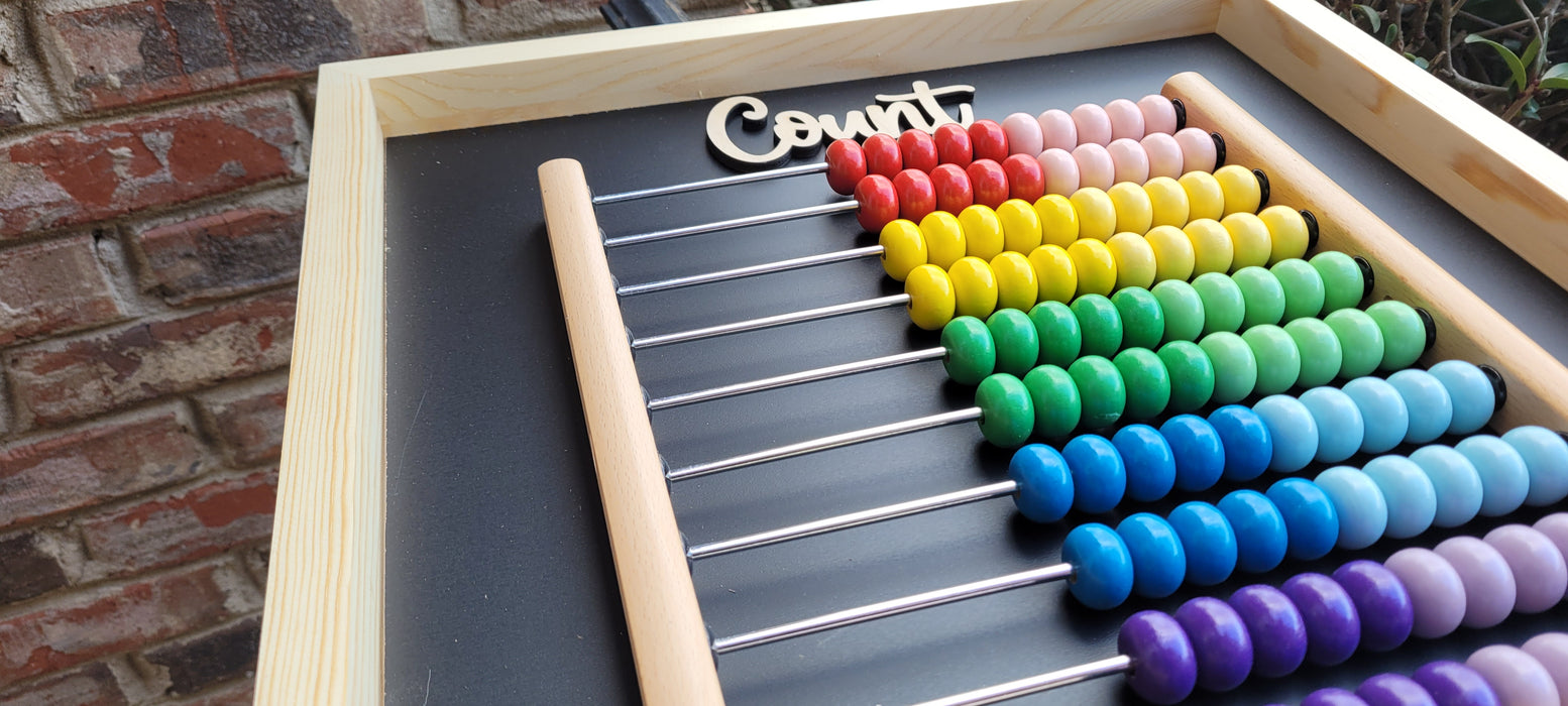 Count - Colorful Abacus Sensory Board