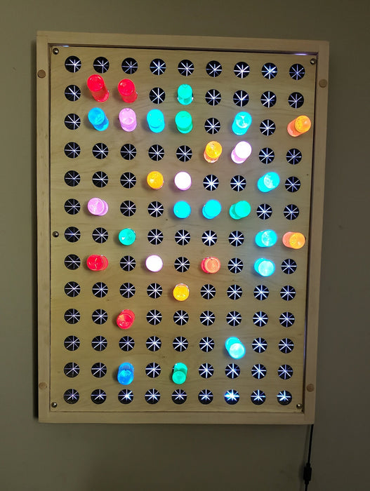 Sensory Crafters Wall-Mount Bright Light Peg Board | Giant Colored Light Pegs 28"x20" | Fun for Kids & Adults (210 Diy pegs)