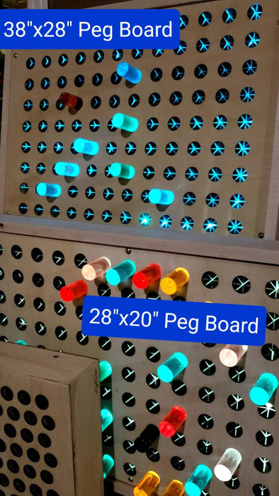 Sensory Crafters Wall-Mount Bright Light Peg Board | Giant Colored Light Pegs 28"x20" | Fun for Kids & Adults (210 Diy pegs)