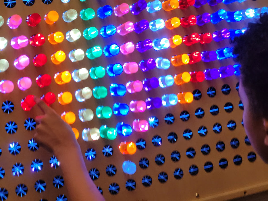 HUGE 4FT Bright Lite LED Pegboard | Giant Colored Pegs Wall-Mountable Sensory Board with Brite Light Approx 46" x 30" (Custom Built)