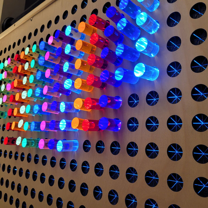 HUGE 4FT Bright Lite LED Pegboard | Giant Colored Pegs Wall-Mountable Sensory Board with Brite Light Approx 46" x 30" (Custom Built)