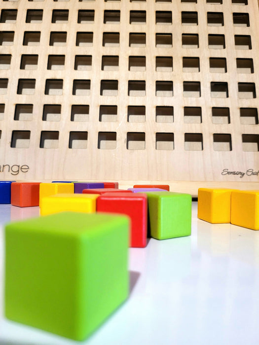 Arrange - Colorful Wooden Block Sensory Board