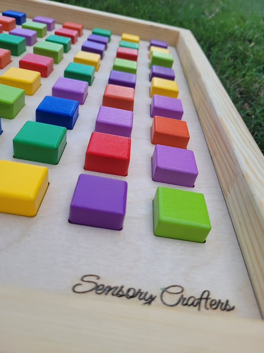Arrange - Colorful Wooden Block Sensory Board