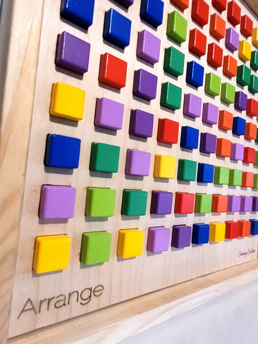 Arrange - Colorful Wooden Block Sensory Board