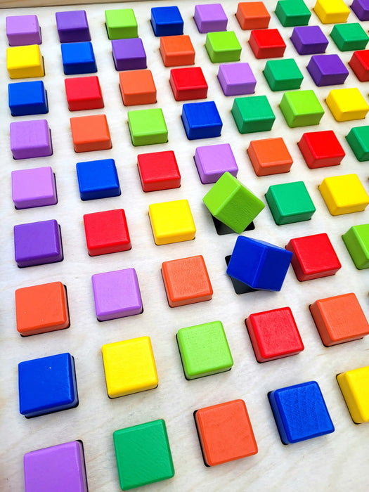 Arrange - Colorful Wooden Block Sensory Board