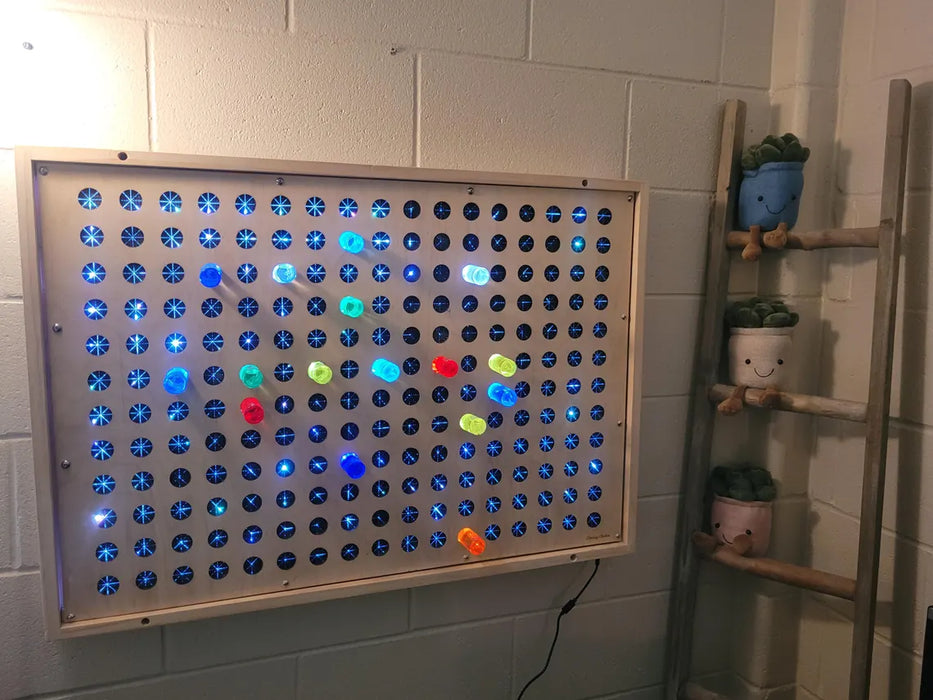 Giant Bright Light LED Pegboard | Wall-Mountable LED Lite Peg board  38"x27" |