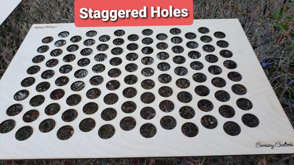 LED Light Peg Board Insert - Flat board with peg holes only | DIY giant bright light face board with 1.1" holes (28mm)