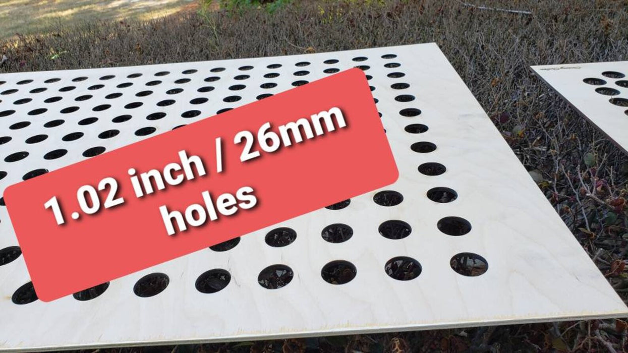 LED Light Peg Board Insert - Flat board with peg holes only | DIY giant bright light face board with 1.1" holes (28mm)