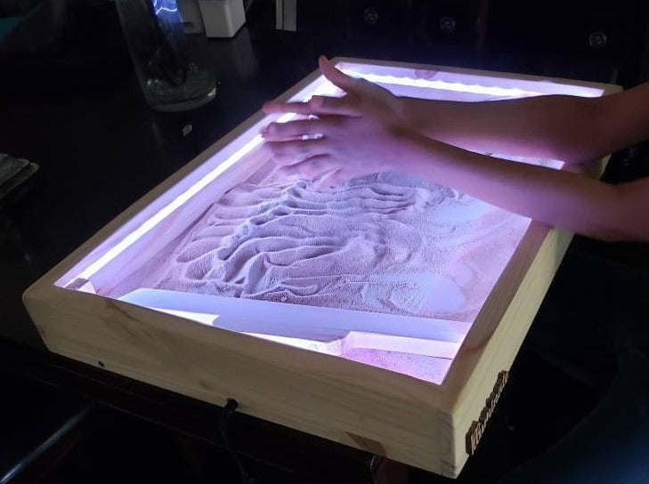 Illuminated LED Sand Tray for Sensory Play and Therapy - Color-Changing Lights