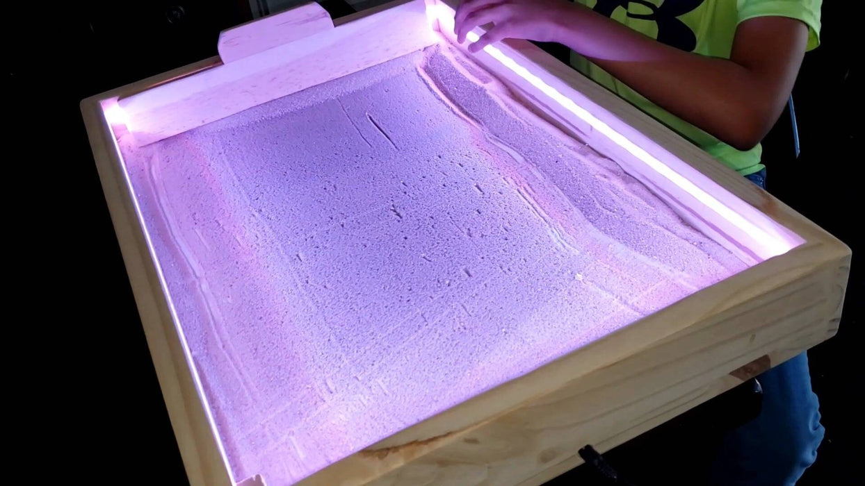 Illuminated LED Sand Tray for Sensory Play and Therapy - Color-Changing Lights