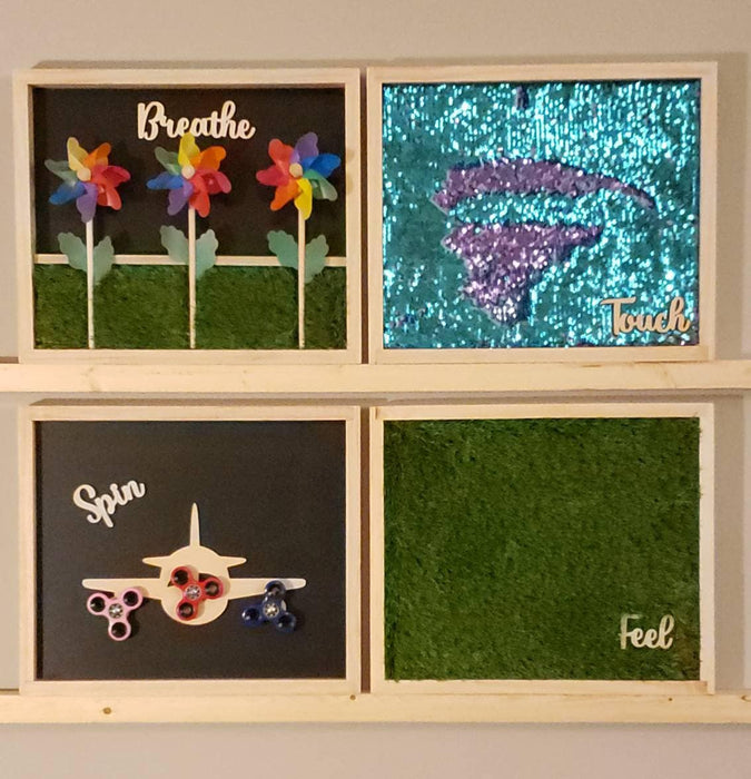 Four Sensory Board, Easy DIY Sensory Wall