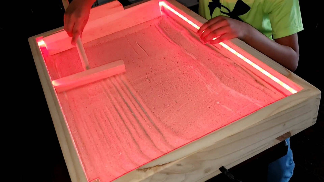 Illuminated LED Sand Tray for Sensory Play and Therapy - Color-Changing Lights