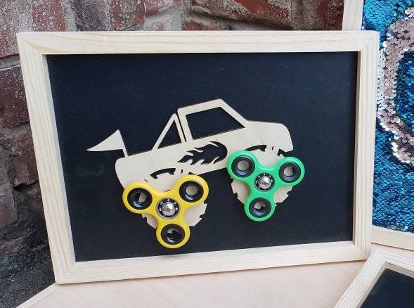 Monster Truck Mini Sensory Board - Fidget Toy | Kids Monster Truck Design (small - 12'' * 9")