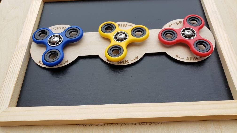 Fidget Trio - 12x9 Sensory Busy Board | 3 Fidget Spinners